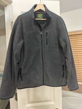 Timberland Men’s Charcoal Gray Full-Zip Fleece Jacket